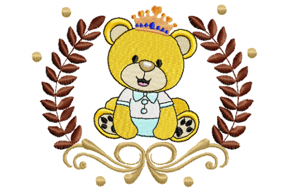 Bear in Frame Embroidery Design
