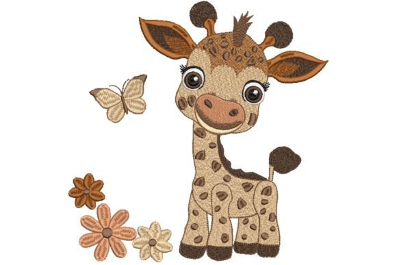 Giraffe Baby Boy with Flowers