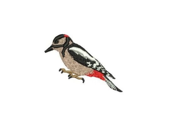 Great Spotted Woodpecker Embroidery