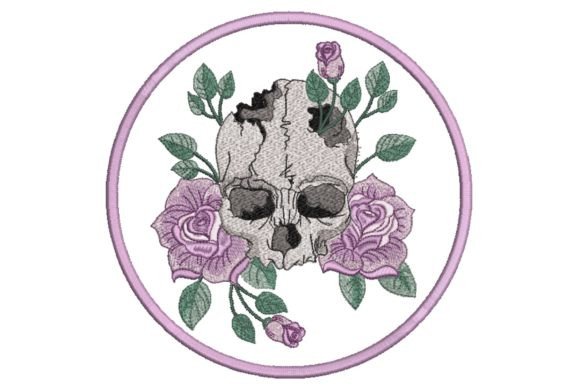 Skull with Roses in Frame