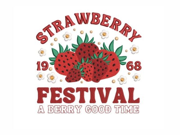 Strawberry Festival Embroidery Design