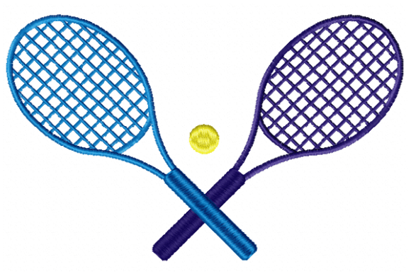 Tennis Racket Embroidery Design