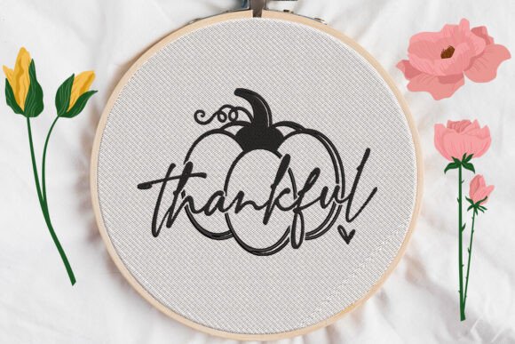 Thankful Pumpkin Embroidery